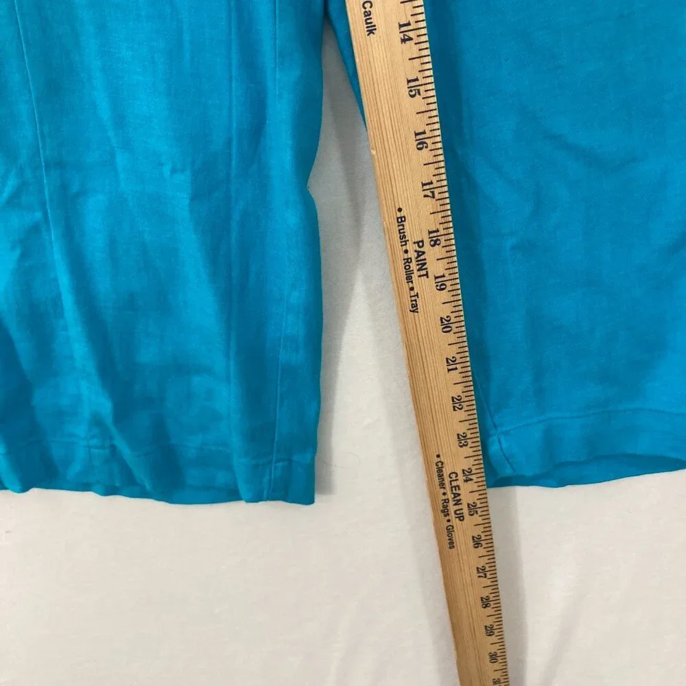 New DG2 by Diane Gilman size 1X Blue Wide Leg Linen Blend Soft Pull-on Pants‎